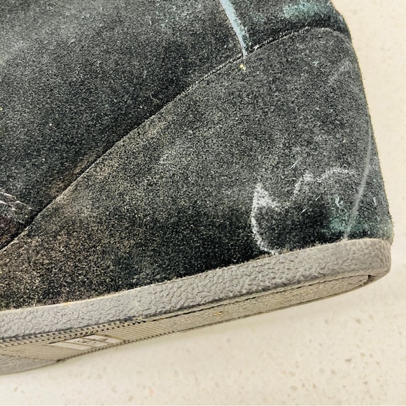 Toms Desert Wedge Bootie Ankle Black Suede Leather Lace Up Boots Shoes Sz  6 W - Picture 11 of 15